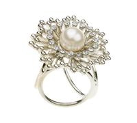 QUXVUIS Elegante broche para pañuelo de seda con tres flores, hebilla deslizante única, impresionante joya, regalo para ocasiones especiales, broche para sujetar anillos,