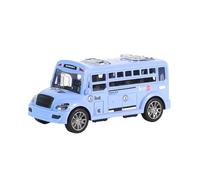 QUXVUIS Encantador Modelo de autobús Escolar de Juguete con un Atractivo para Sistema de propulsión inercial. Tamaño Compacto con Puertas Que se abren. El, Azul, 13x5.5x6 cm