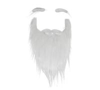 QUXVUIS Encantadora Barba Blanca de Papá Noel, Barba Falsa de Peluche para reuniones Familiares y festividades de Temporada, Suministros para Fiestas, Vello Facial, Accesorios