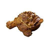 QUXVUIS Estatua realista de rana de dinero Feng Shui, adorno para mascota té para la prosperidad, figurita sapo que cambia color, hecha resina, Oro