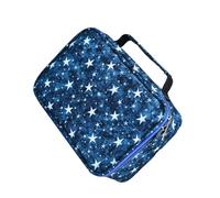 QUXVUIS Estuche para lápices de Tela esmerilada, con Cremallera, Informal, de 3 Capas, con Varios Bolsillos, con 72 Agujeros, bolígrafo Dibujo, papelería, Marcador, Estuche Organizador, Azul