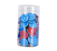 QUXVUIS Fichas de Bingo de Colores diseñadas para Que los niños aprendan técnicas conteo, clasificación y matemáticas Mientras juegan. Discos Bingo con fichas Aprendizaje, Rojo Azul, 25mm