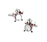 QUXVUIS Gemelos con forma de tambor, joyería de moda, se presenta en una caja presentación, accesorio para regalar a bateristas. Gemelos con forma tambor, instrumento musical, se presenta en una caja