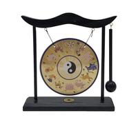 QUXVUIS Gong de escritorio Feng Shui de latón con sonido relajante, un complemento decorativo y tranquilo al golpearlo, con mazo adjunto, Estilo E