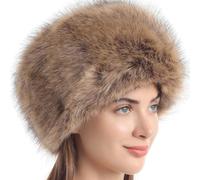 QUXVUIS Gorro con Pelo Resistente al desgarro para una Textura Suave y una Amplia Cobertura, Gorro de Nieve de Felpa para Invierno, Gorros con Pelo esponjosos, Sombrero Piel Que no se Cae, Caqui