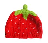 QUXVUIS Gorro de punto de moda, gorro con diseño de fresa, el mejor regalo para mujeres en Año Nuevo, San Valentín y ocasiones informales, regalo cómodo de Año Nuevo, para