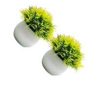 QUXVUIS Hierbas sintéticas para decoración, 2 Piezas, Mantenimiento de bajo Costo y Duradero, Adorno de bonsái, simulación en Maceta plástico, Amarillo