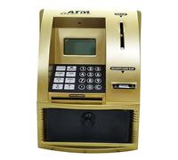 QUXVUIS Hucha electrónica Que Ofrece a los niños Almacenamiento Seguro con Alarma Diaria y Divertida luz de Fondo interactiva. Mini Hucha de Juguete con, Oro, 13 x 13.5 x 17 cm