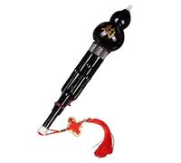 QUXVUIS Instrumento musical tradicional chino de resina, regalo único para pianistas, flauta de calabaza étnica, distintivo y una excelente decoración. La flauta Hulusi china , Tecla B negra