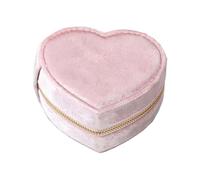 QUXVUIS Joyero para niña, organizador de joyas multifunción de terciopelo premium, organizado, sencillo, compacto, pequeña capacidad, portátil, para viajes, caja para pendientes, estuche