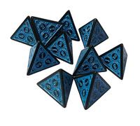 QUXVUIS Juego de 10 Dados poliédricos acrílicos D4 para Juegos de Cartas, enseñanza matemáticas, Color Azul, Azul, 19mm