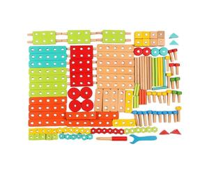 QUXVUIS Juego de Actividades con Bloques de para Madera: Involucra a Las Mentes jóvenes con 138 Piezas. Explora la Creatividad Mientras disfrutas de Las
