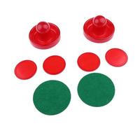 QUXVUIS Juego de mazos y Discos de Hockey de Aire con mazos de Fieltro de Repuesto para un Juego Divertido. Rojo y Azul Oscuro. Todos los empujadores Tienen una Base Forrada de