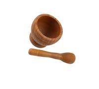 QUXVUIS Juego de mortero y maja de Para madera, mezclador ajo ergonómico, tamaño compacto, molinillo manual especias, tazón, juego mortero y maja Para madera multifuncional, molinillo ajo, fácil