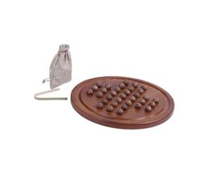 QUXVUIS Juego de Solitario de para Madera clásico Indio, Juego Interactivo para enseñar a los más pequeños el Pensamiento estratégico. Tablero de ajedrez