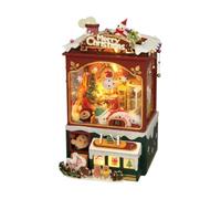 QUXVUIS Juego de sujetalibros navideños de para Madera 3D para Manualidades, casa muñecas, máquina Garras única, decoración del hogar, Juego Rompecabezas para Crear un Festivo cálido y