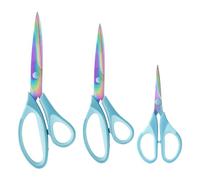 QUXVUIS Juego de tijeras de costura profesional 3 piezas para proyectos sastrería tijeras acero inoxidable profesionales titanio, azul