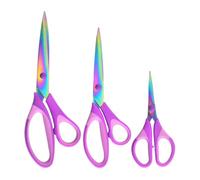 QUXVUIS Juego de tijeras de costura profesional 3 piezas para proyectos sastrería tijeras acero inoxidable profesionales titanio, Púrpura pastel