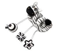 QUXVUIS Juguete Colgante con Forma de Animal Lindo, Habilidades visuales y de Audio para bebé, Proller de Felpa, Juguete Animal con chirrido en para Blanco y Negro, los Mejores Regalos, Tipo 3
