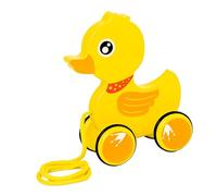 QUXVUIS Juguete de Cuerda para bebés, Atractivo y fácil de Tirar, para fomentar experiencias de Aprendizaje y Desarrollo. Carrito de Animales con Cuerda , Pato