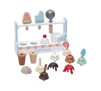 QUXVUIS Juguete de Helado de para Madera, Juguete de Comida, Juego de rol, 23 Piezas, Juguetes bellamente elaborados para involucrar a los niños en el Juego