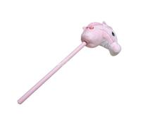 QUXVUIS Juguete de Peluche para Montar a Caballo para niños Que fomenta el Juego imaginativo. Ligero y fácil de maniobrar para Las Manos pequeñas. Caballo en Palo para niños , Rosa , 70x30cm
