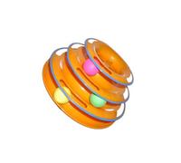 QUXVUIS Juguete Interactivo con Ruedas para Gatos para Jugar en Interiores con una innovadora Pista de Bolas de 3 Niveles Que Proporciona diversión sin Fin, Entrenamiento, atrapar, Rompecabezas, Caja