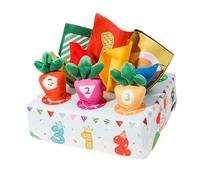 QUXVUIS Juguete sensorial 2 en 1 con Forma de Zanahoria Que estimula el Aprendizaje temprano a través de Actividades Divertidas y la participación los Padres. Caja pañuelos Peluche para niños