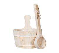 QUXVUIS Kit de cucharón para sauna de lujo, esencial para el baño, ideal para una experiencia de spa o macetero de Para madera. Recuerde colocar el cubo en un lugar ventilado