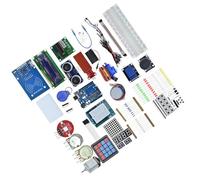 QUXVUIS Kit de Motor paso a paso para placa de pruebas y soporte, Compatible con R3 100, botón LED PCB R3, diodos resistencias LCD 1602