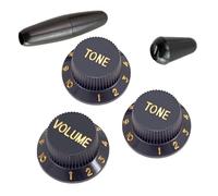 QUXVUIS Kits de accesorios para guitarra con perilla de control de volumen. Garantías excepcionales. Ajuste de sonido para músicos. La cubierta del interruptor mide 1,47 cm, negro y dorado