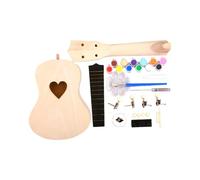 QUXVUIS Kits de ukelele DIY de Para madera sin terminar, divertidos para niños, pintura para padres e hijos, ensamblaje de guitarra, perilla ajustable, accesorios, guitarra