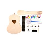 QUXVUIS Kits de ukelele DIY: Ensamblaje de Para madera, diversión para niños principiantes, pintura, construcción de guitarra, juego para padres e hijos, todos los accesorios