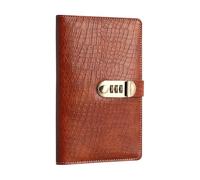 QUXVUIS Libreta de Dinero con Ranura para Tarjetas con Cerradura, para Guardar Sobres, contraseñas, Multifuncional, para Bancos y hospitales, marrón Oscuro