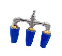 QUXVUIS Limpieza eficiente con Repuesto de hidrolavadora de Triple Boquilla, Boquilla giratoria de 360° para Paredes y Suelos, Accesorio 3 en 1, Consejos para hidrolavadoras, Azul, 16 x 15 cm