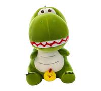 QUXVUIS Lindo peluche de dinosaurio, ideal regalo de cumpleaños o Navidad. Un peluche que alegrará a niños y novias. Regalo de San Valentín, Navidad y, Verde, 35cm