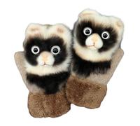 QUXVUIS Manoplas térmicas de animales de dibujos animados, calidez y estilo invierno, manoplas cálidas invierno, guantes cálidos poliéster para, guantes, mapache camello