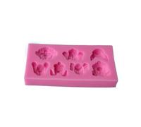 QUXVUIS Molde de silicona para Fondant con forma de cocina dibujos animados, cubitos hielo Chocolate, dulces, herramientas para hornear autoensamblaje, vacaciones para niños