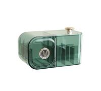 QUXVUIS Organizador de cosméticos Caja de almacenamiento a prueba polvo viaje Estuche joyería Barras labios Estante sombra ojos para vestidor Dormitorio, Verde transparente