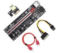QUXVUIS PCI-E 1x a 6X Powered USB 3.0 Extender Card Computer Desktop PC Minería Componente Adaptador Cable Equipo Minero, Ranura roja Cable Rojo