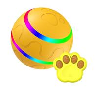 QUXVUIS Pelota para Perros con luz LED, Juguete Interactivo e Interesante para Perros, Ingredientes Naturales, Pelota interactiva para Cachorros y Mascotas, 3 Modos, Amarillo