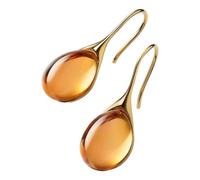 QUXVUIS Pendientes de botón para niñas y aretes hipoalergénicos, una excelente opción para regalar en fiestas, vida diaria, calcetines de ciervo y árbol de Navidad, Ámbar, 5.6 cm