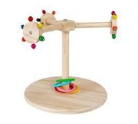 QUXVUIS Percha giratoria de para Madera para Loros, Juguete de Ejercicio para entretener a Las Aves y Hacer Que Las cacatúas se adapten a Ellas.