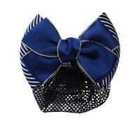 QUXVUIS Placa para el cabello elegante y profesional, pinza para el cabello con lazo y bolsillo de malla, redecillas para, lazo de tela, pinzas para, redes elásticas para, Rayas gruesas-oro