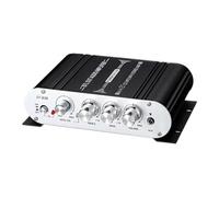 QUXVUIS Potente Para sistema de audio de 12 V con potencia 80 W x 2, sonido nítido y opciones conexión sencillas, amplificador bajos estéreo aleación aluminio, moderno.