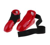 QUXVUIS Protector de Entrenamiento de pies Hecho con Esponja para Zapatos Karate y Taekwondo, Equipo PU, cinturón elástico protección, sin Suelas y sin Deslizamiento, Rojo, S