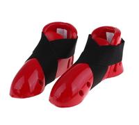 QUXVUIS Protector de Entrenamiento de pies Hecho con Esponja para Zapatos Karate y Taekwondo, Equipo PU, cinturón elástico protección, sin Suelas y sin Deslizamiento, Rojo, l