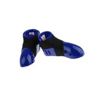 QUXVUIS Protector de Entrenamiento de pies Hecho con Esponja para Zapatos Karate y Taekwondo, Equipo PU, cinturón elástico protección, sin Suelas y sin Deslizamiento, Azul, S