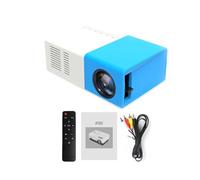QUXVUIS Proyector Profesional 1000 lúmenes 480x360 píxeles 3,5mm Audio USB LED proyectores Entretenimiento en el hogar Reproductor Multimedia Beamer, Azul