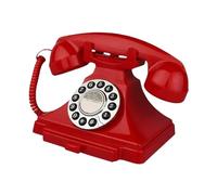 QUXVUIS Recopila recuerdos de audio Libro de visitas antiguo Teléfono en bodas Cumpleaños y reuniones Cuando llega el visitante Teléfono fijo Modelo escritorio Antiguo, Rojo, 22.5x16.4x18cm